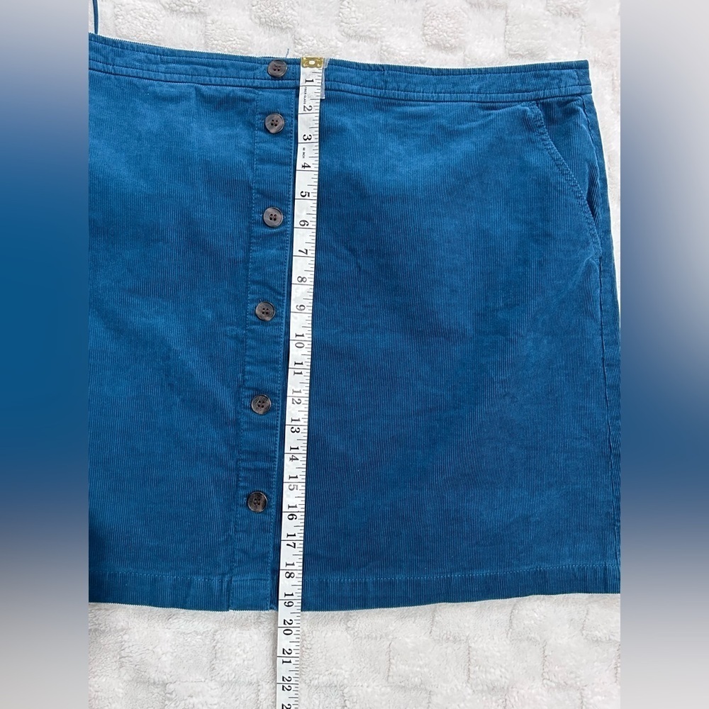 J. Crew Blue Button-Front Mini Skirt - Picture 9 of 13
